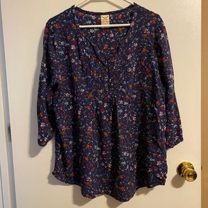 Floral Peasant Top, XL